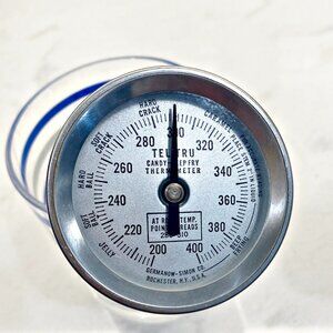 Vintage Tel-Tru Candy Deep Fry Thermometer Germanow-Simon Co New York USA